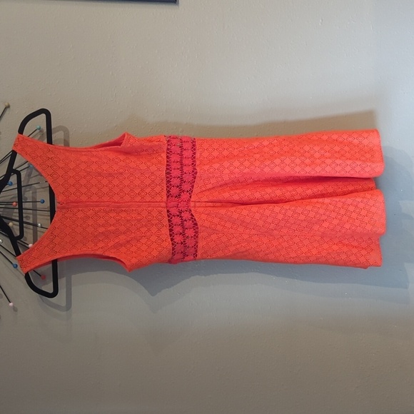Free People Orange Dress Mini See-Through Daisy Waist Size 10 ASO Taylor Swift - Picture 6 of 10